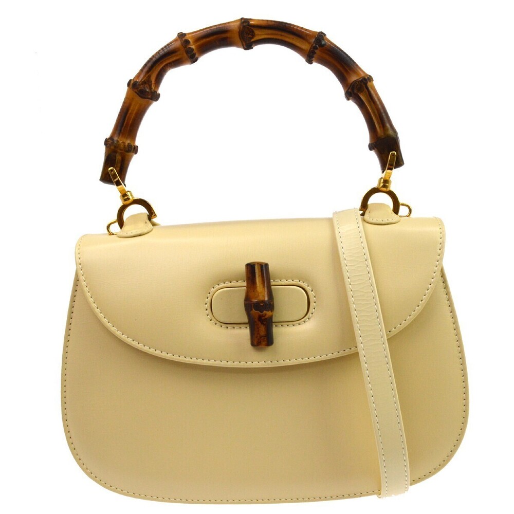 Gucci Vintage Bamboo Top Handle Leather Medium